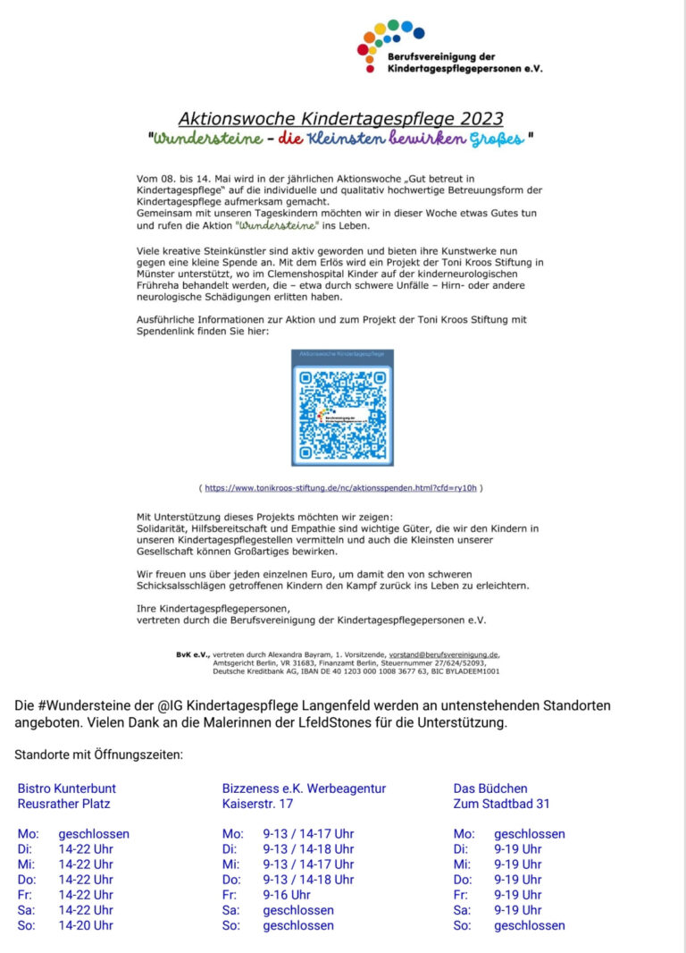 Aktionswoche Kindertagespflege 2023, #Wundersteine